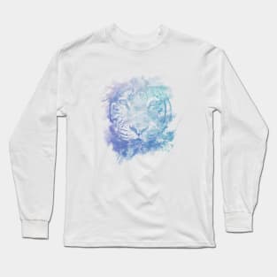 Abstract Watercolor Tiger Portrait / Face Long Sleeve T-Shirt